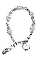 delightful teeny silver crystals pearl baby bracelet